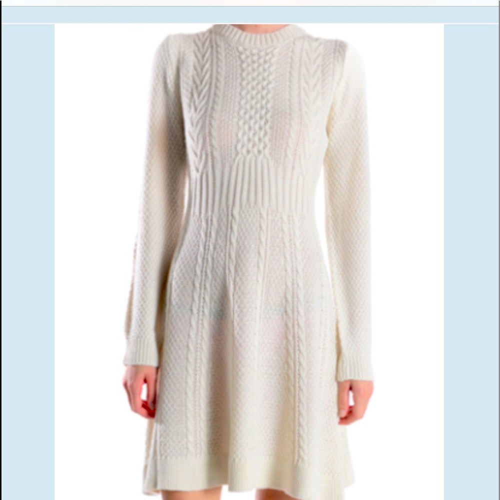 Ivory Fit & Flare Sweater Dress - True Fit Small